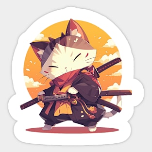 samurai cat Sticker